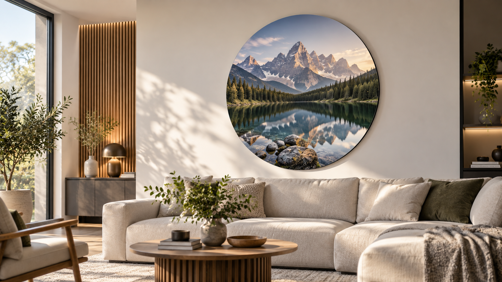 Foto op aluminium Dibond als ronde wanddecoratie