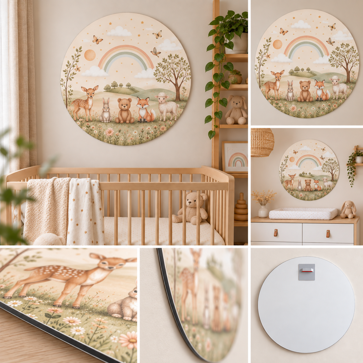 Muurcirkel babykamer als wanddecoratie in een sfeervolle babykamer